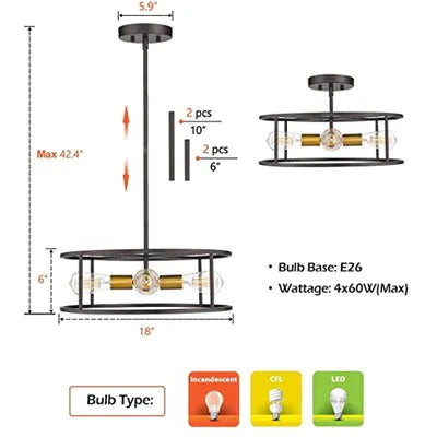 Vintage Industrial Wind Suction Top Lamp American Farmhouse Restaurant Bedroom Balcony Lamps Ceiling