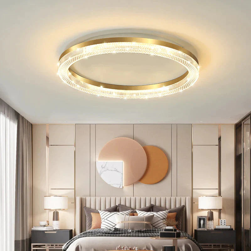 Bedroom Ceiling Lamp Modern Luxury New Artistic Personality Golden / Tri - Color Light 50Cm Square