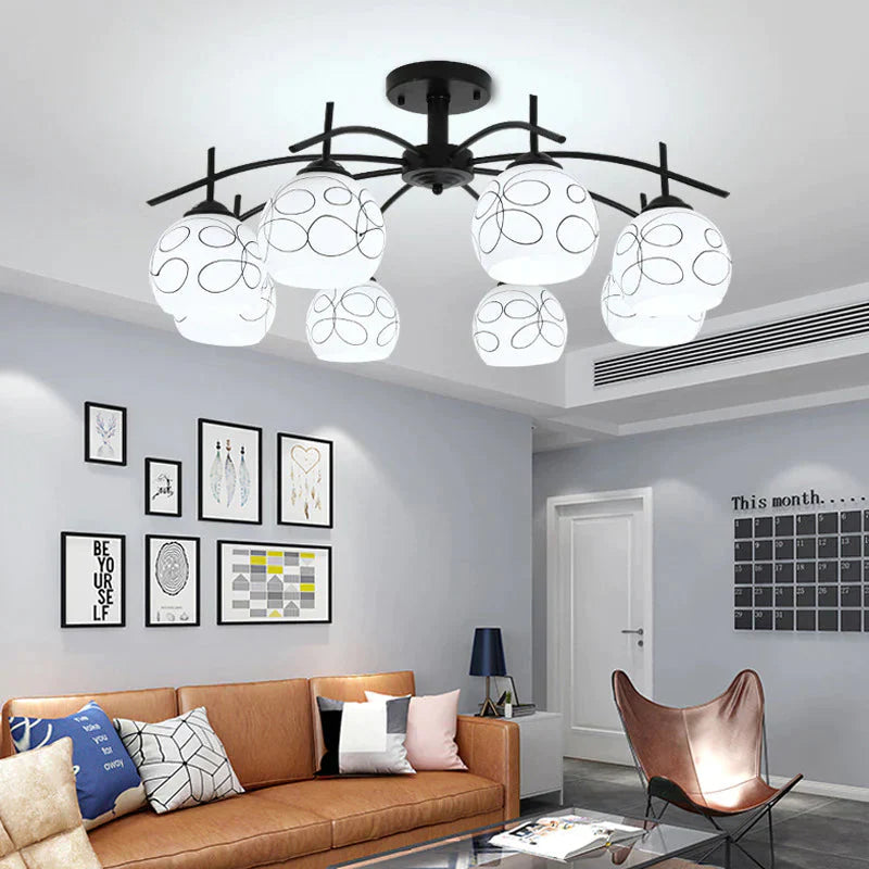 Modern Simple Wrought Iron Bedroom Living Room Chandelier Study Dining Lamps Pendant