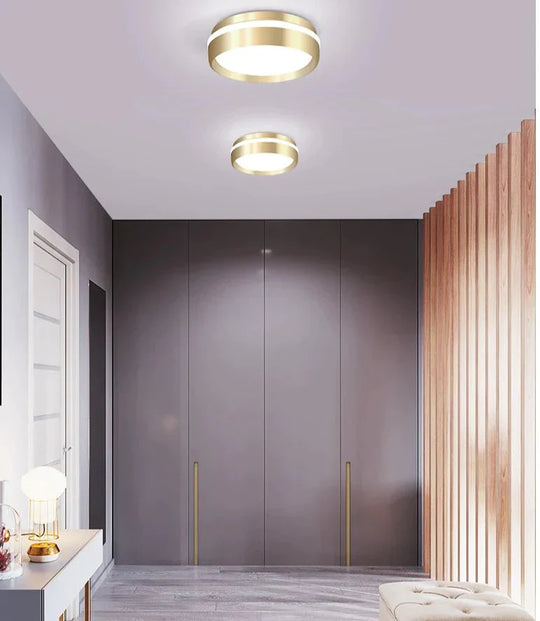 Modern Minimalist Gateway Round Gold Led Small Ceiling Lamp