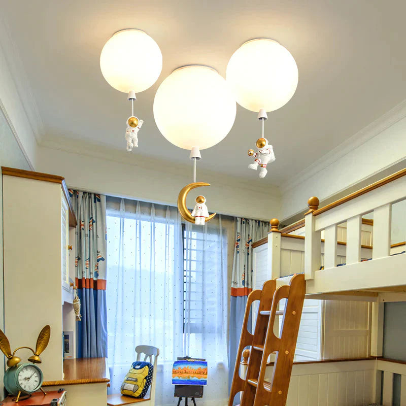 Creative Astronaut Children’s Room Lamp Bedroom Ceiling