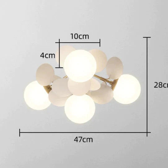 Bedroom Lamps Warm And Romantic Creative Online Celebrity Ins Petal Ceiling Lamp White / 4 Heads No