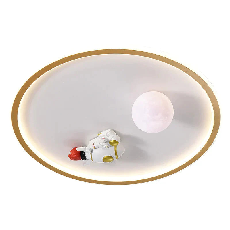 New Creative Astronaut Ceiling Lamp Children’s Room Cartoon Moon Planet Bedroom Study Round