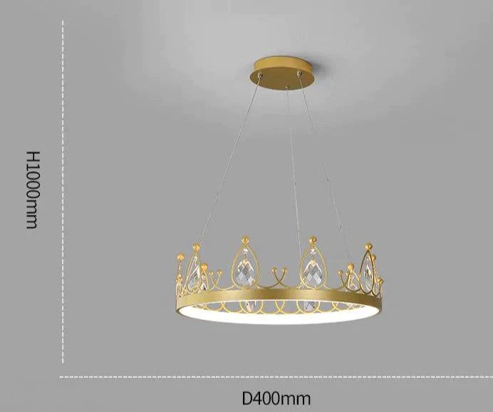 Chandelier Crown Luxury Living Room Bedroom Crystal Lamp Pendant