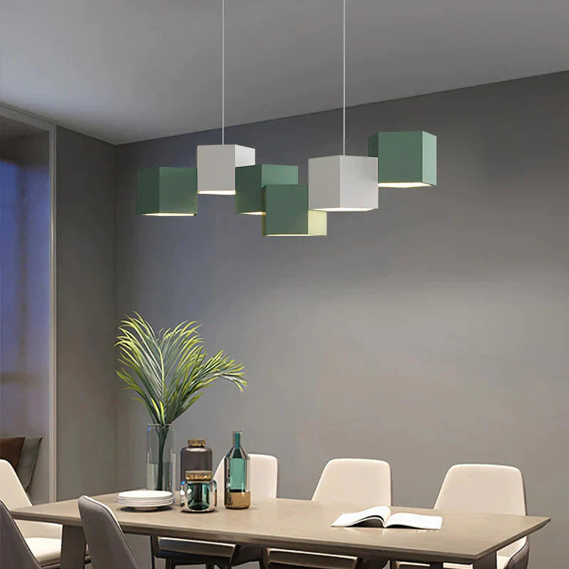 Creative Color Chandelier Quad Green / Trichromatic Light Pendant