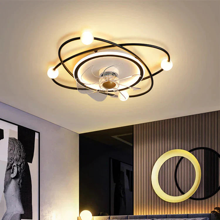 New Nordic Bedroom Ceiling Fan Lamp Modern Simple And Creative Living Room Lamps Intelligent Silent