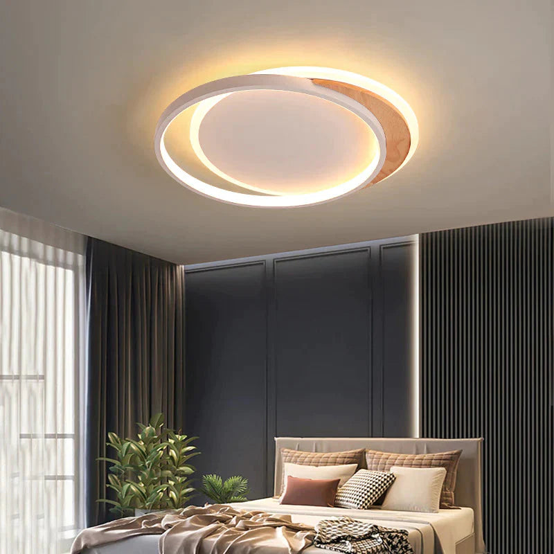 Ceiling Lamp Bedroom Creative Circular Modern Simple Study Nordic Home Warm Romantic Room White / L