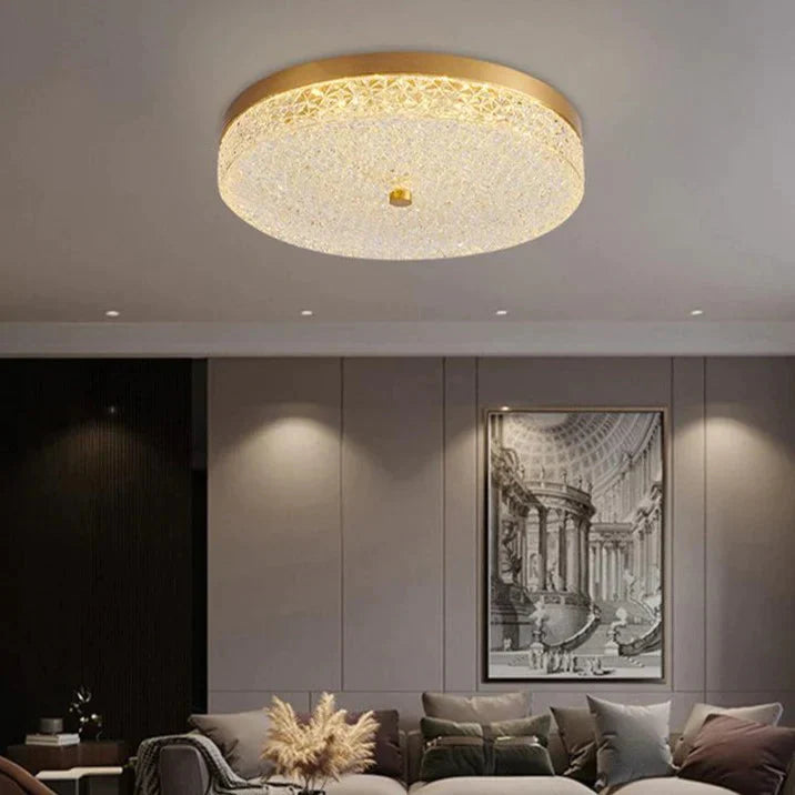 Luxury Crystal Bedroom Ceiling Lamp Round Atmosphere Simple Modern Room Led Master Lamps Wrought