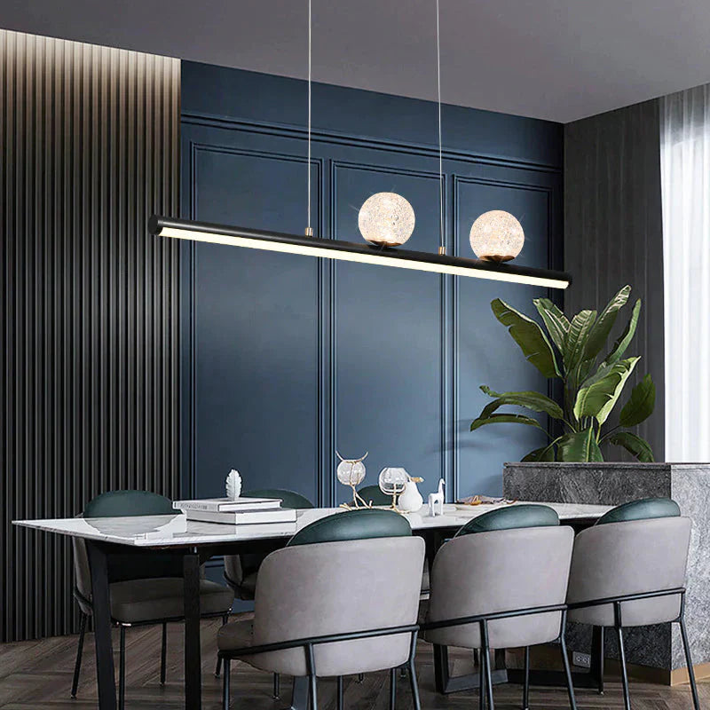Simple Strip Restaurant Chandelier Personality Creativity Light Luxury Bar Table Lamp Black / L