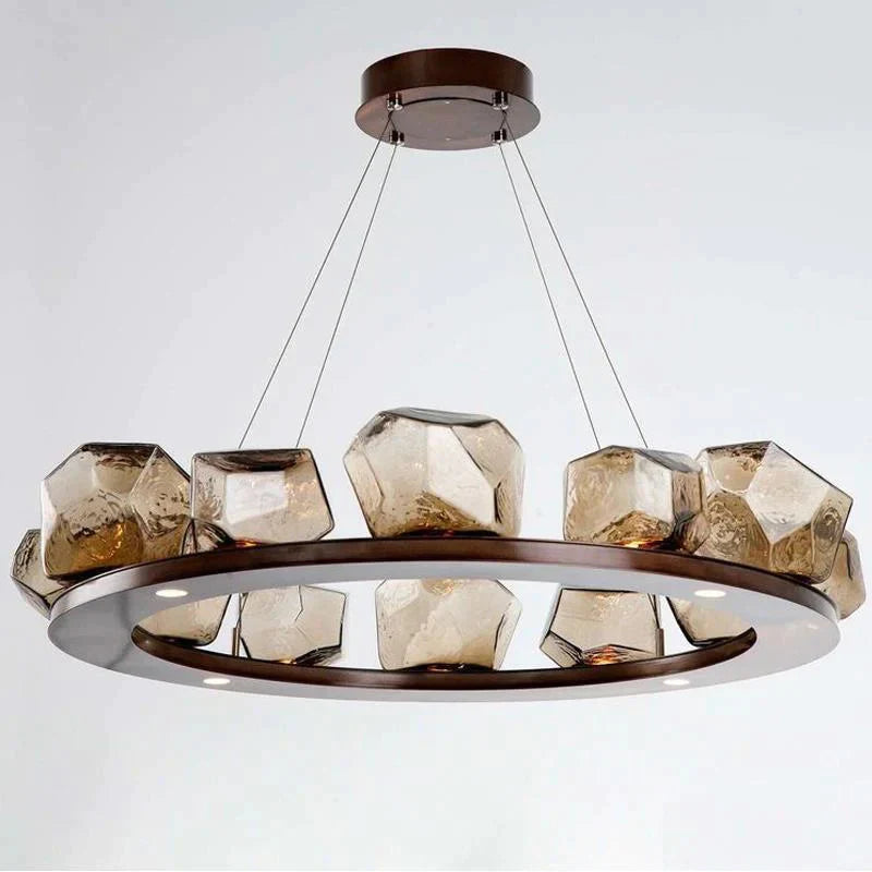 Nordic Creative Living Room Chandelier Modern Minimalist Shaped Glass Pendant