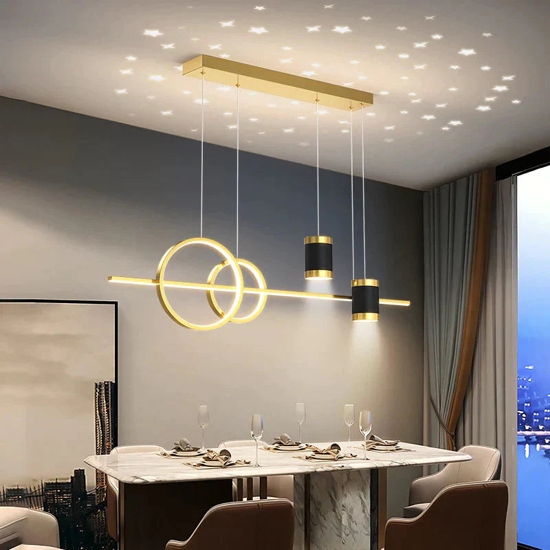 Dining Light Luxury Chandelier Modern Simple Long Room Table Bar Designer Creative Starry Sky Lamps