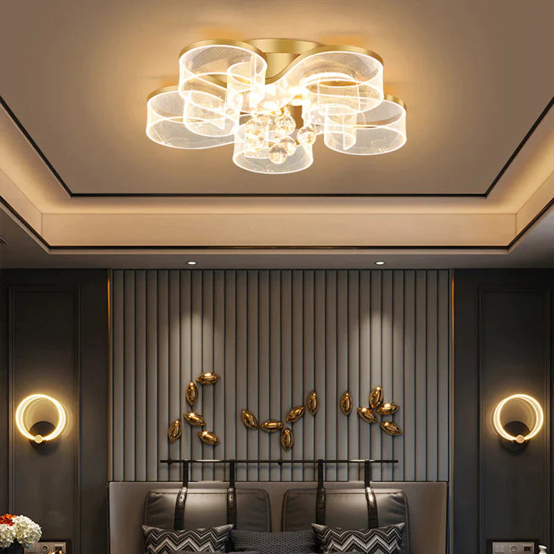 Living Room Ceiling Lamp Modern Simple Household Atmosphere Led Creative Flower Bedroom