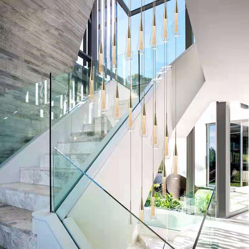 Simple Modern Restaurant Revolving Ladder Crystal Staircase Lighting Creative Personality Hotel
