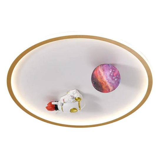 New Creative Astronaut Ceiling Lamp Children’s Room Cartoon Moon Planet Bedroom Study Round