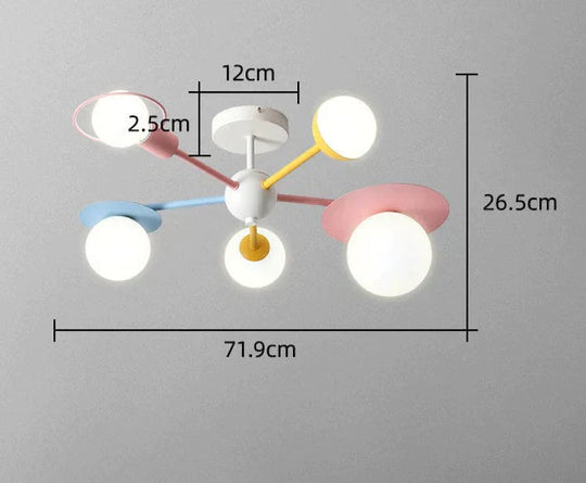 Modern Simple Bedroom Ceiling Lamp Multicolor / Tri - Color Light