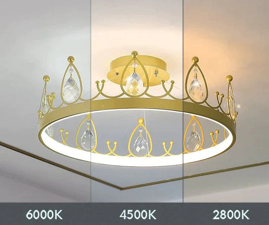 Chandelier Crown Luxury Living Room Bedroom Crystal Lamp Pendant