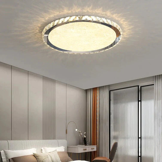 Bedroom Lamp Round Simple Modern Living Room New Light Luxury Romantic Household Led Crystal Ceiling