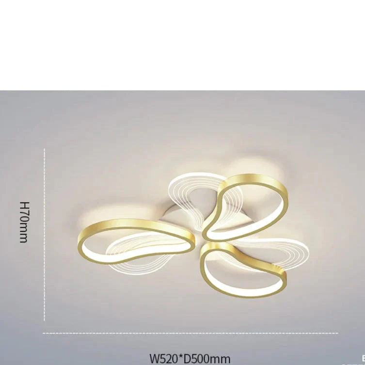 Acrylic Living Room Ceiling Lamp Led Petal Shaped Bedroom Modern Simple Household Restaurant Gold /