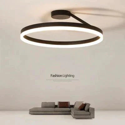 Black And White Led Ceiling Lamp Bedroom Modern Simple Living Room Net Red Round Dia40Cm / Light