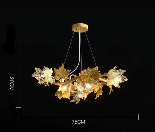 European Crystal Chandelier Luxury Villa Project Branch Lamp B - 6 Heads / Tri - Color Light Pendant