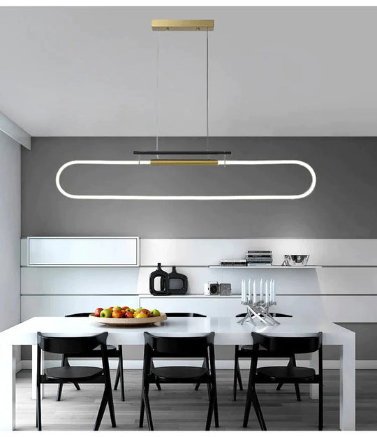 Hanging Strip Nordic Minimalist Modern Line Restaurant Word Lamp Pendant