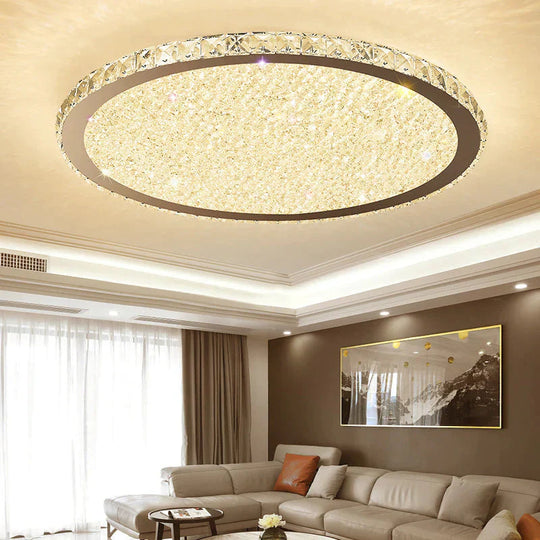 Bedroom Lamp Round Simple Modern Living Room New Light Luxury Romantic Household Led Crystal Ceiling