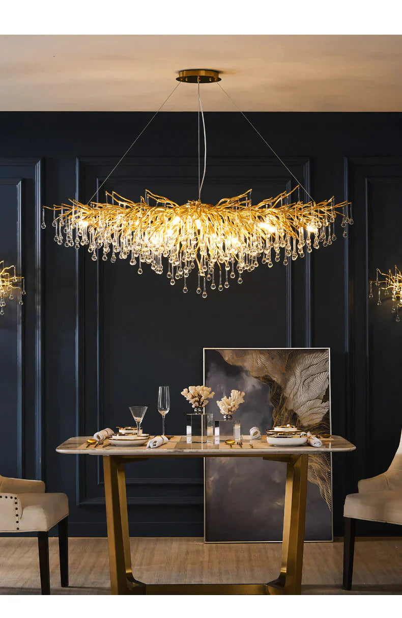 European Crystal Chandelier Luxury Villa Project Branch Lamp Pendant