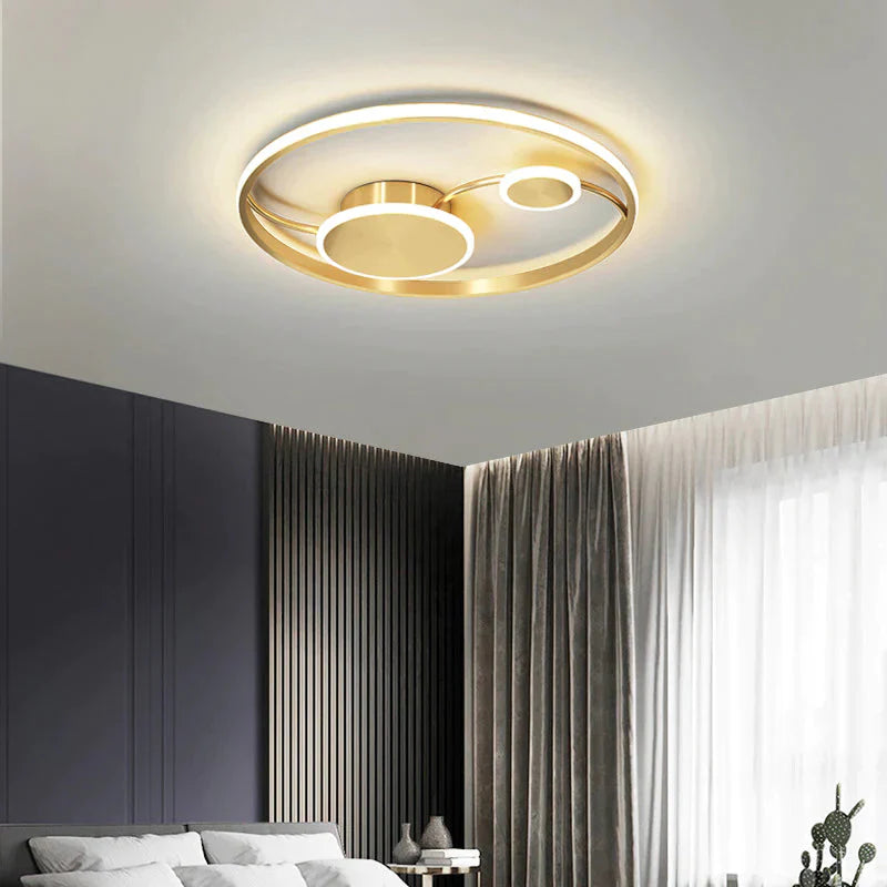 Modern Simple All Copper Bedroom Ceiling Lamp High Quality Led Acrylic Personalized Creative New