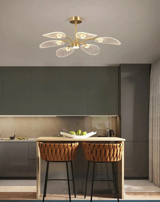 Light Luxury Living Room All Copper Chandelier Post - Modern Creative Study Lamp 7 Heads / Tri -