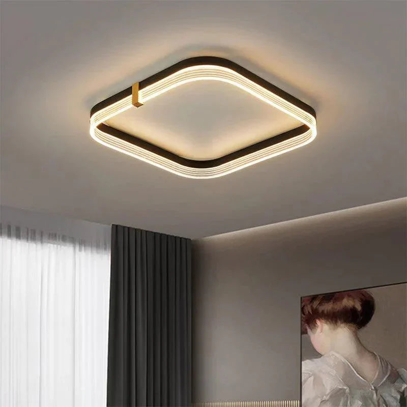 Simple Modern Light In The Bedroom Nordic Luxury Small Living Room Lamp Creative Led Ceiling Square