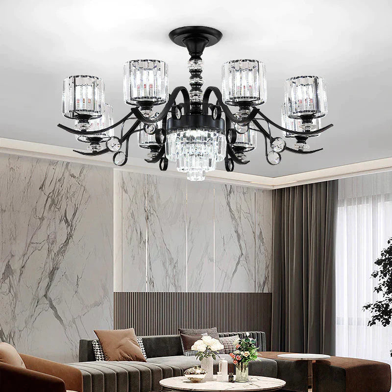 Living Room Crystal Chandelier Modern Simple Light Luxury Restaurant Atmospheric Lamp Pendant