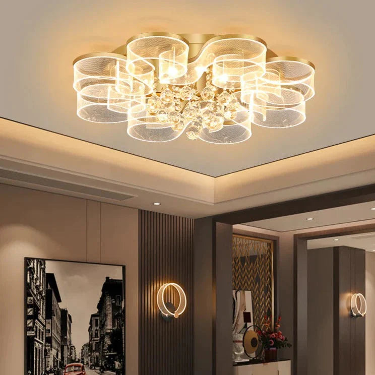 Living Room Ceiling Lamp Modern Simple Household Atmosphere Led Creative Flower Bedroom Gold / 8
