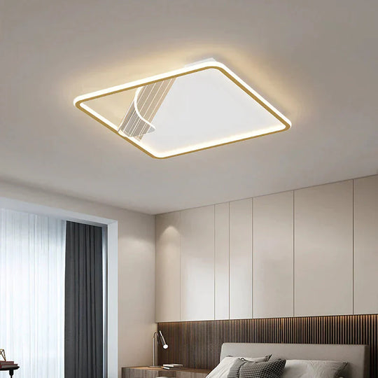 Simple Modern Bedroom Ceiling Lamp Light Luxury Led Whole House Living Room Gold Lighting