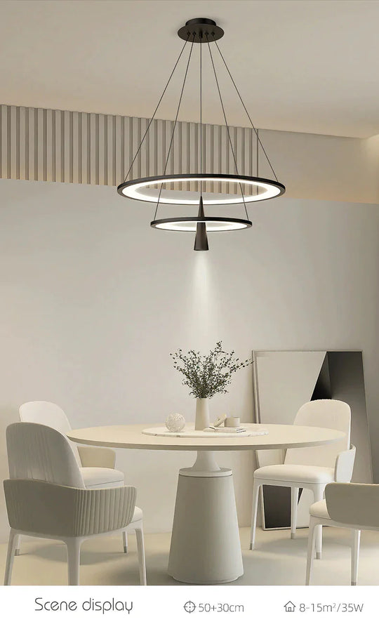 Simple Restaurant Chandelier Round Dining Table Room Lamp Modern Bedroom Study Led Living Bar