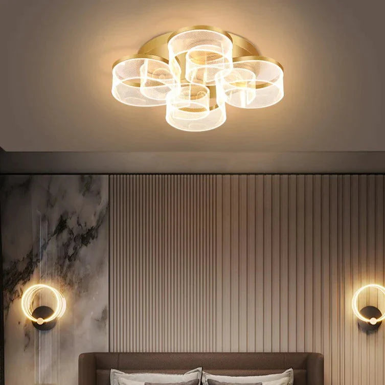 Living Room Ceiling Lamp Modern Simple Household Atmosphere Led Creative Flower Bedroom Gold / 4