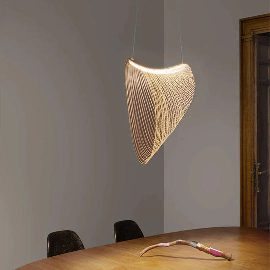 Simple Suspension Hollow Wooden Birch Chandelier Pendant