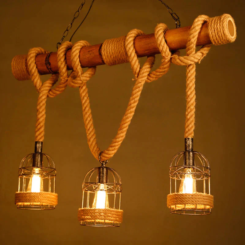 Vintage Restaurant Creative Hemp Rope Chandelier Pendant