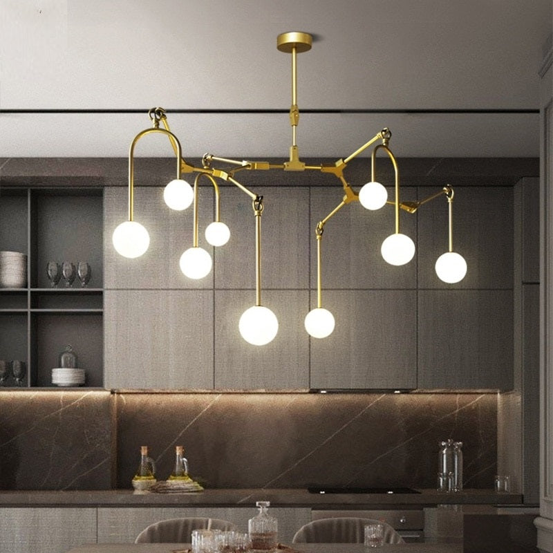 Nordic Design Post - Modern Spider Chandelier Lighting Gold Lustre G4 Led Modern Home Decor Living