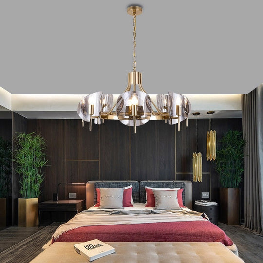 Lustre Modern Chandelier Lighting Designer Glass Metal Suspension Luminaire Industrielle Art Decor