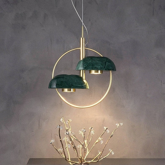 Nordic Design Luxury Zen Art Hanging Lamp Led Brass Marble Ligiht Minimalist Modern Pendant Lights