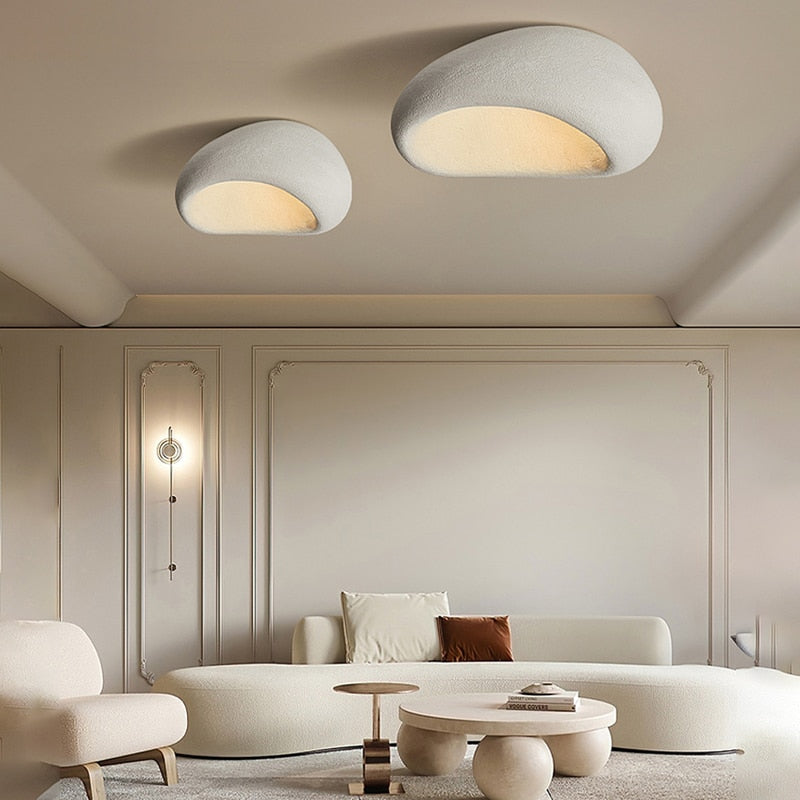 Nordic Minimalist Wabi Sabi Cream Wind Led Ceiling Lamps: Stylish Home Decor Lights For Living Room