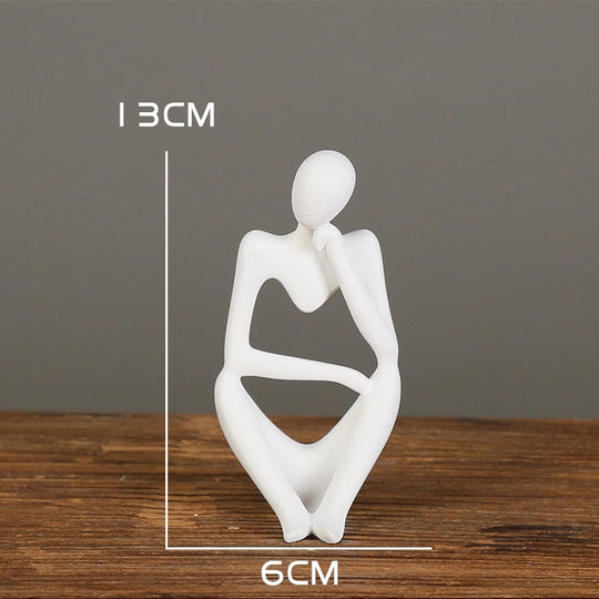 Nordic Abstract Thinker Statue: Modern Handcrafted Resin Art For Home And Office S - D - 02 Decor
