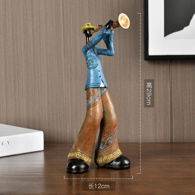 Rock Band Art Statue: Resin Character Model For Creative Home Decor And Craft Supplies 5 Items