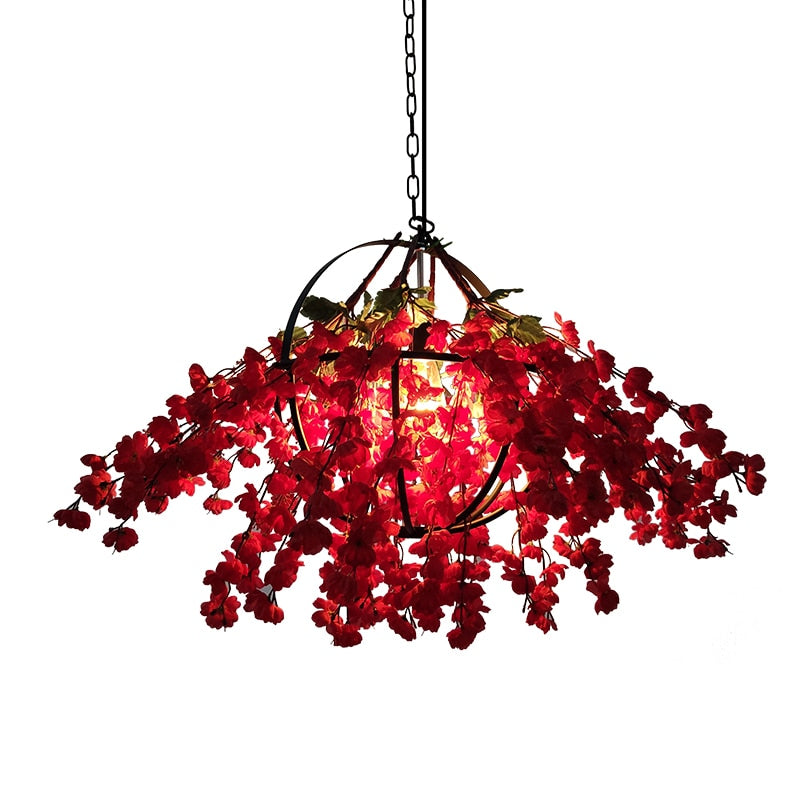 Music Dining Bar Simulation Flower Pendant Light Restaurant Hot Pot Barbecue Decoration Chandelier