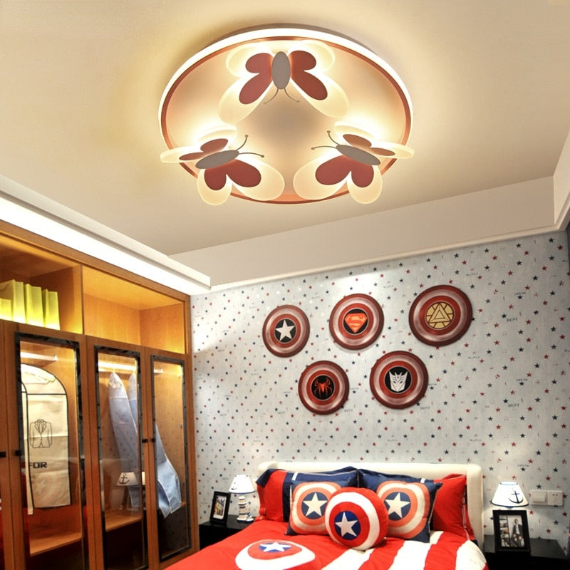 New Modern Butterfly Decorative Led Ceiling Lights Study Living Children Room Kid Bedroom Salon