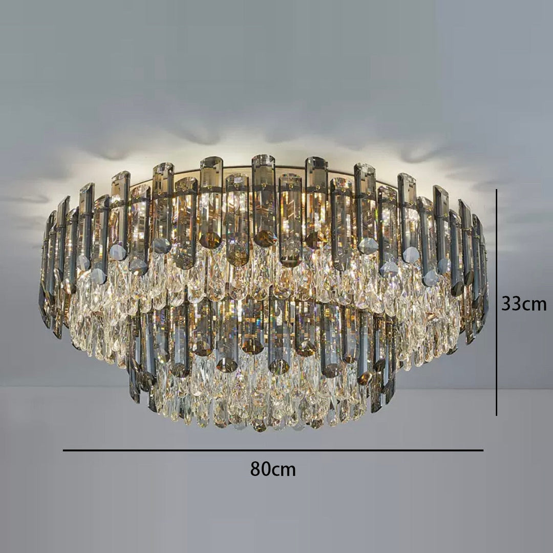 Modern Crystal Led Luxury Ceiling Lights - Round Lamps For Indoor Home Lighting & Living Room Decor