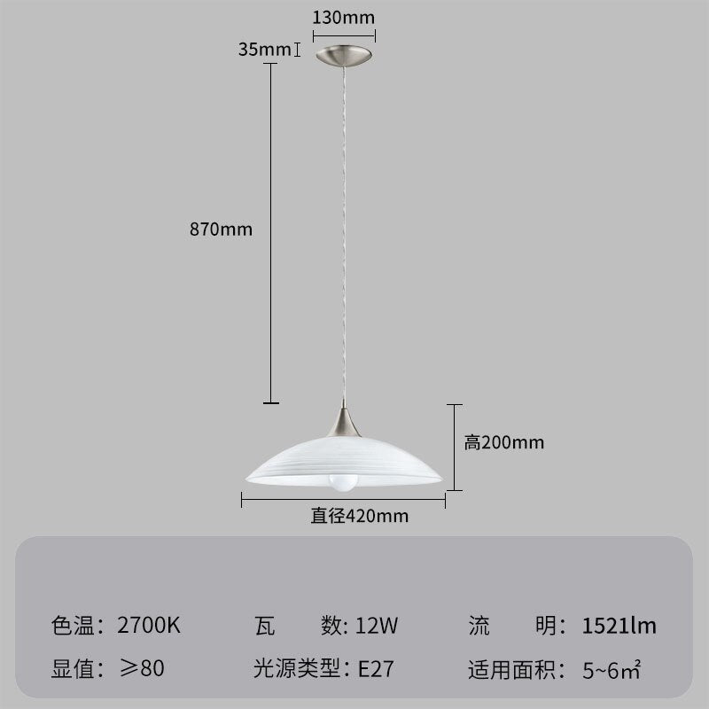 Japanese Minimalist Flying Sauce Glass Pendant Lights Led E27 Modern Hanging Lamp Living/Dining