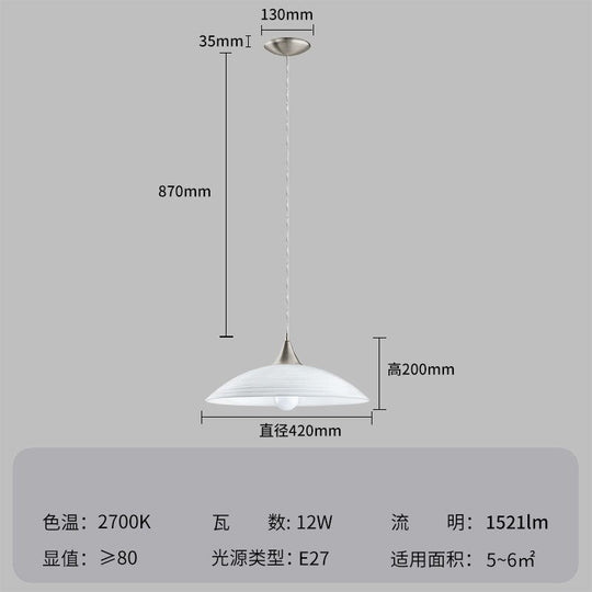 Japanese Minimalist Flying Sauce Glass Pendant Lights Led E27 Modern Hanging Lamp Living/Dining
