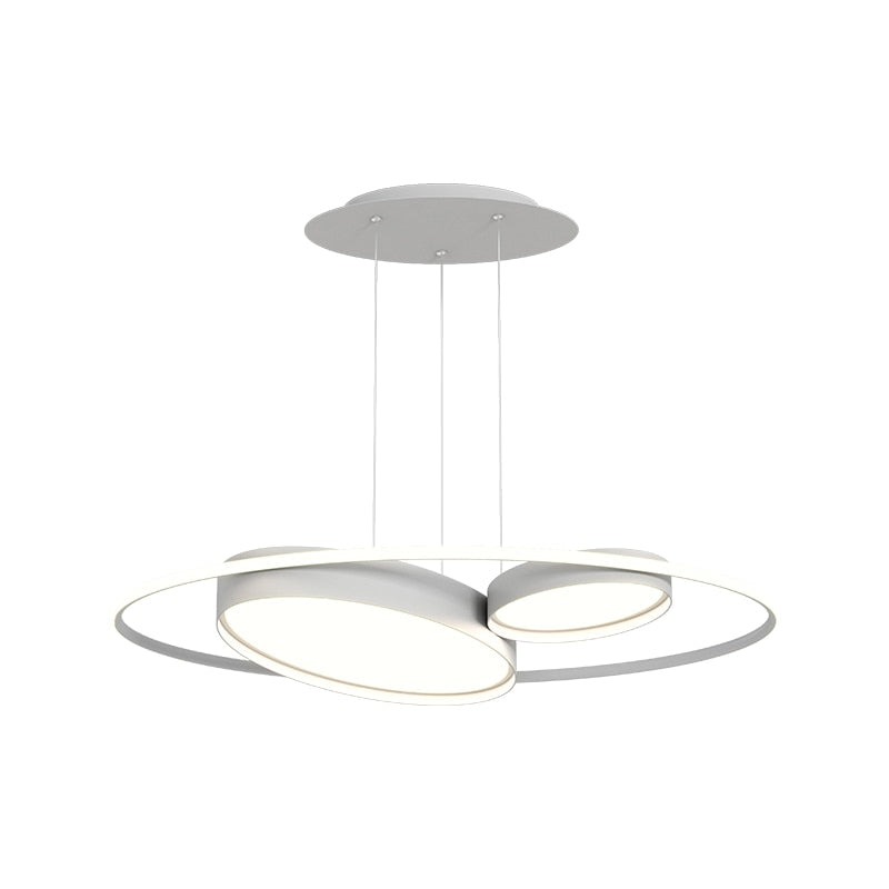 Modern Minimalist Pendant Light White/Black Living Room Dining Kitchen Round Indoor Lighting