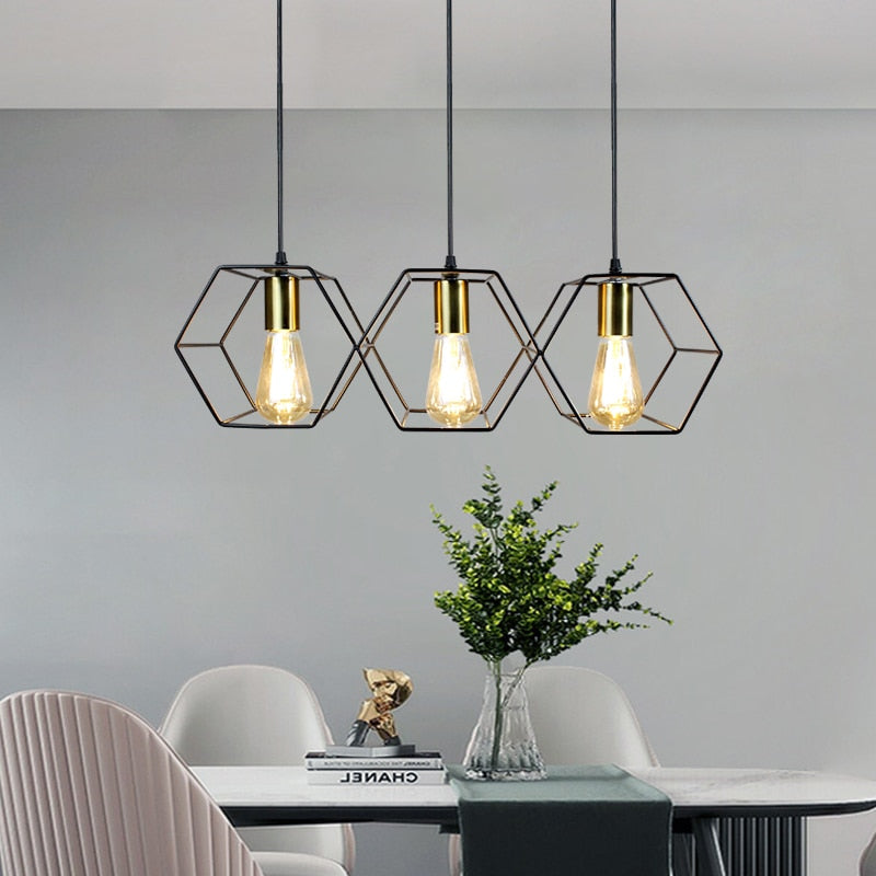 Modern Loft 3/5 Led Hanging Lighting Metal Pendant Lamp Indoor For Living Room Kitchen Light